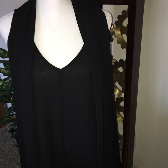 KAREN KANE NWT AUTHENTIC BLACK DRAPE FRONT SLEEVELESS BLOUSE - Picture 4 of 15